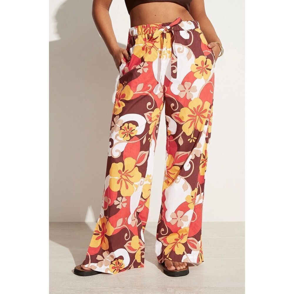 Faithfull the Brand Celvia Pant Ulani Floral Print Wide Leg Pull on S NWT Sale - Picture 3 of 16